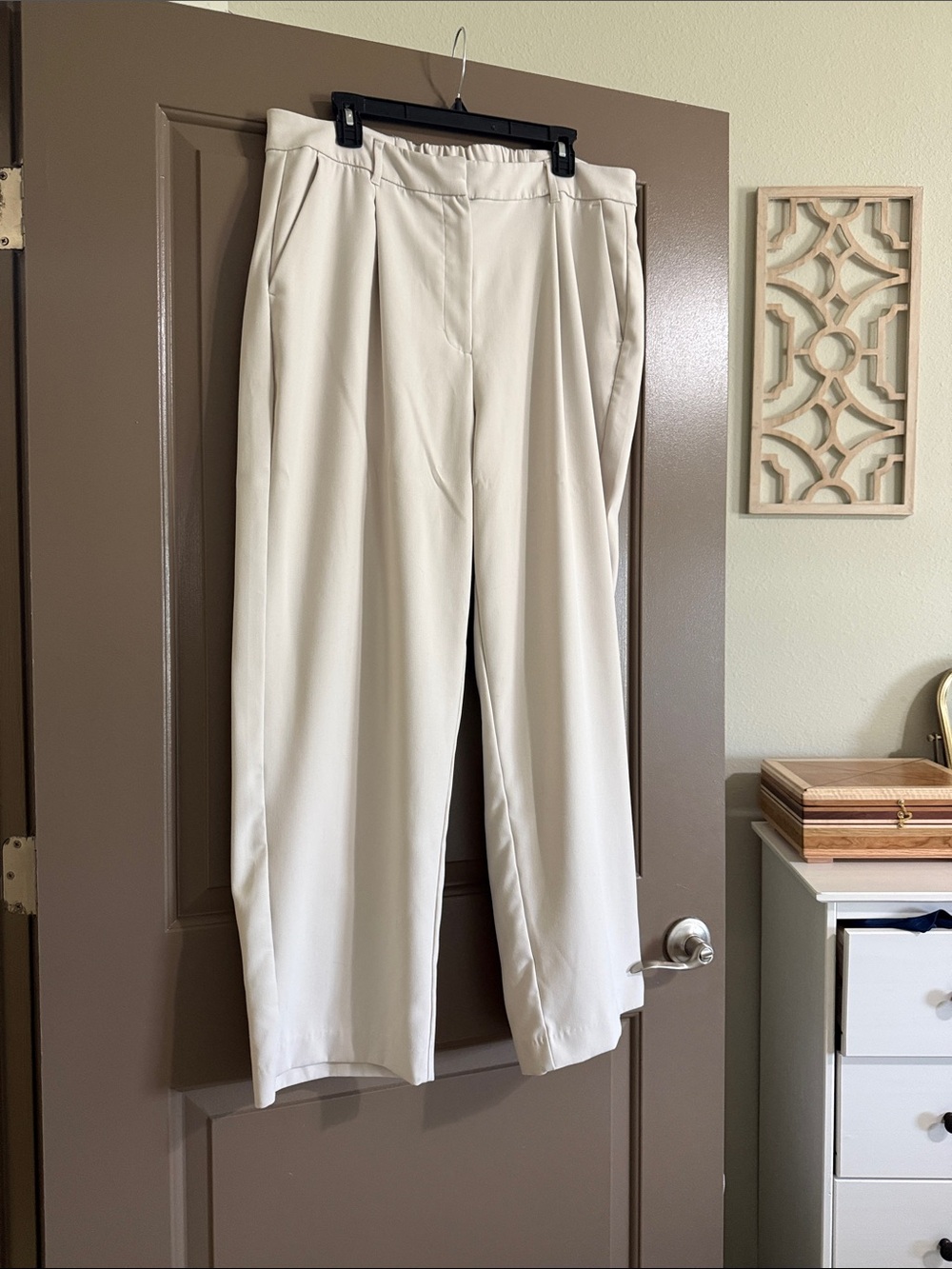 Old Navy Extra High Rise Taylor Wide Leg Trouser Light Khaki